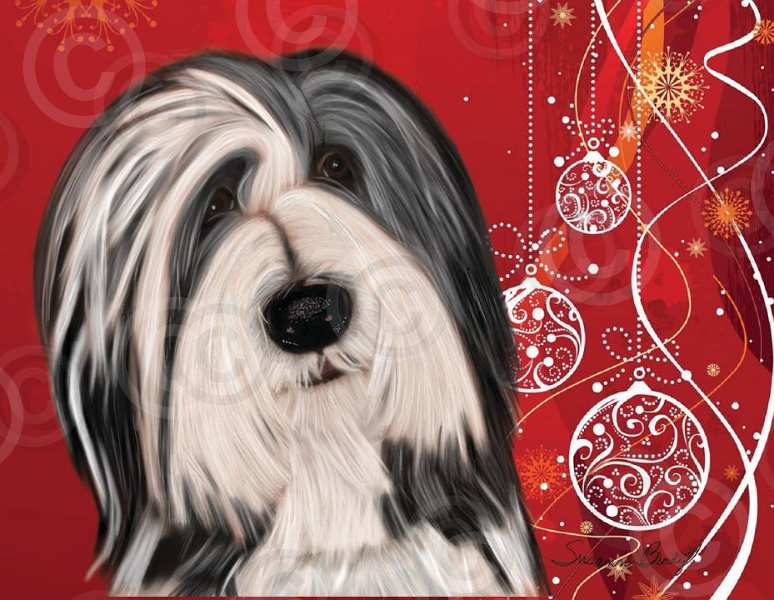 No. 40-2 Christmas card-red background