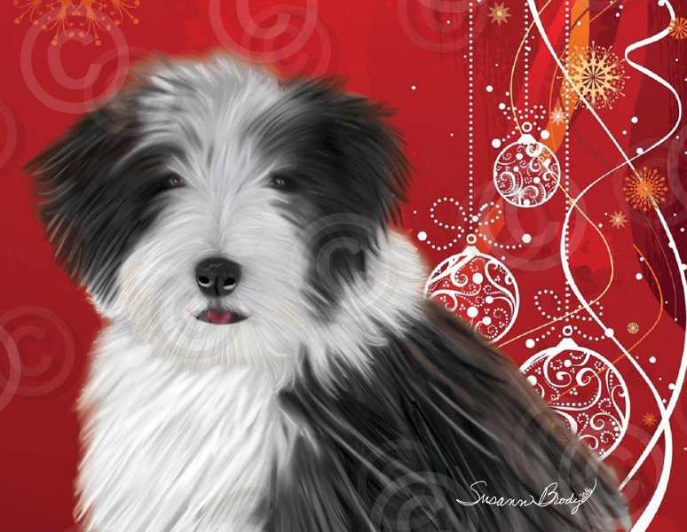 No. 47  Christmas card-red background