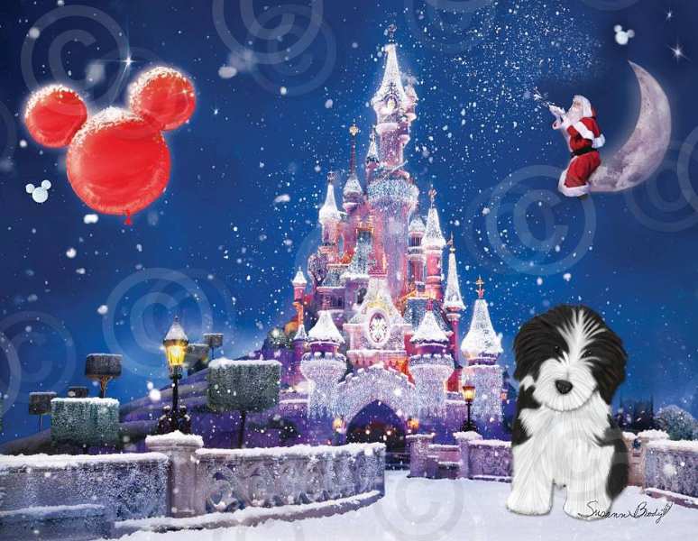 No. 5-1 Christmas card-Disney castle