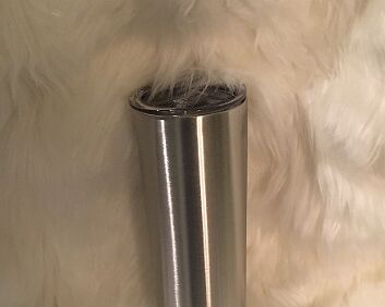 20oz straight stainless steel tumbler with sliding lid on, double insulated wall, BPA free
